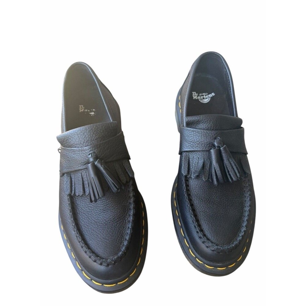 Dr. Marten Adrian Quad Black Platform Chunky Leather Tassle Loafer Women’s 9 Doc